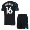 Original Trikotsatz Manchester City Rodrigo 16 Ausweichtrikot 2023-24 Für Kinder